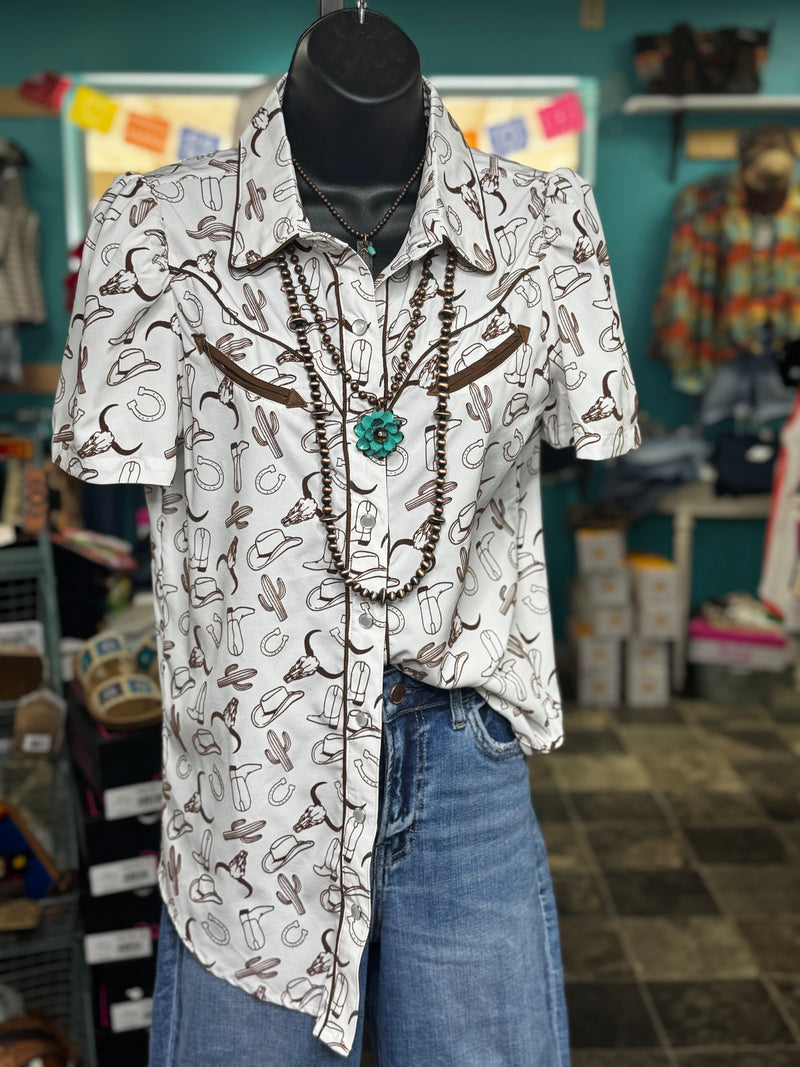 Shop Envi Me Tops and Tunics The Western Icons Button Up Shirt