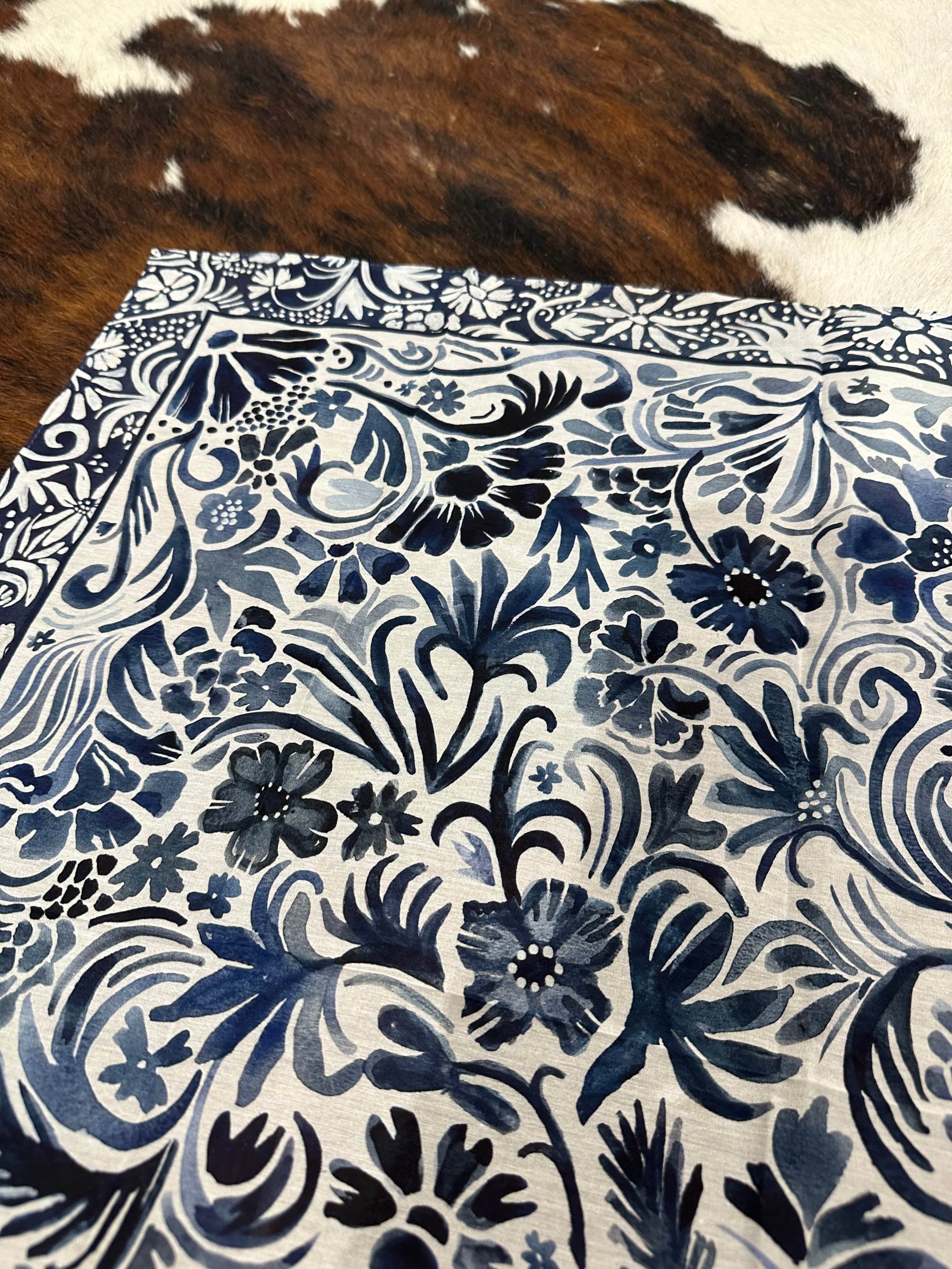 Shop Envi Me Blue Floral The Western Shorty Scarves by XoXo