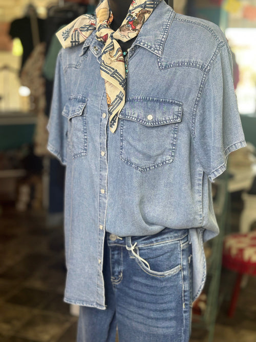 Shop Envi Me Tops and Tunics The Western Ways Denim Top