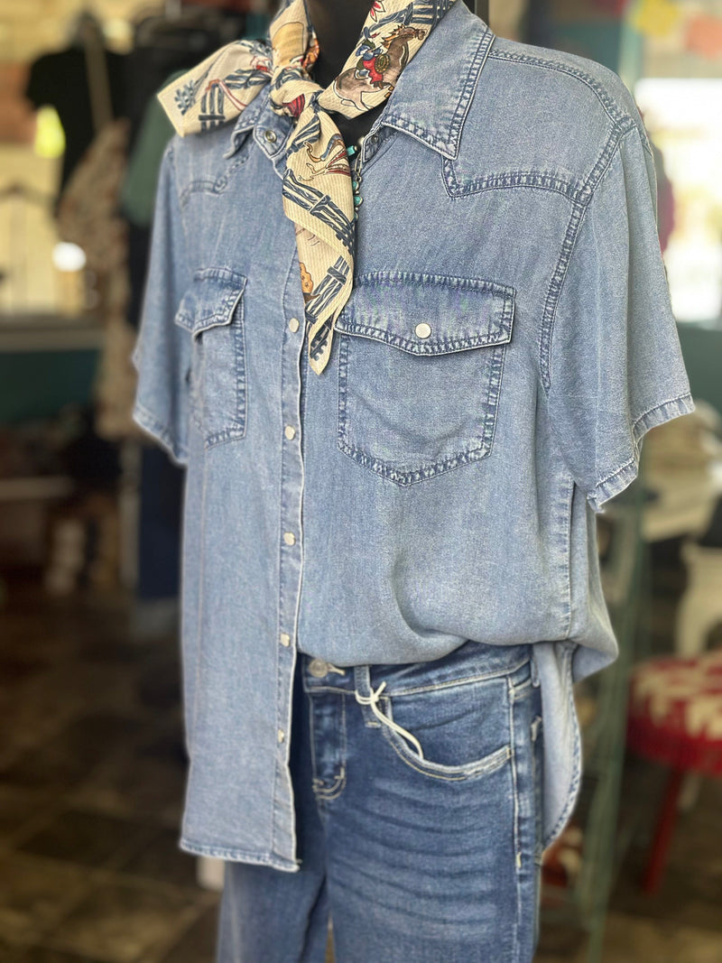 Shop Envi Me Tops and Tunics The Western Ways Denim Top