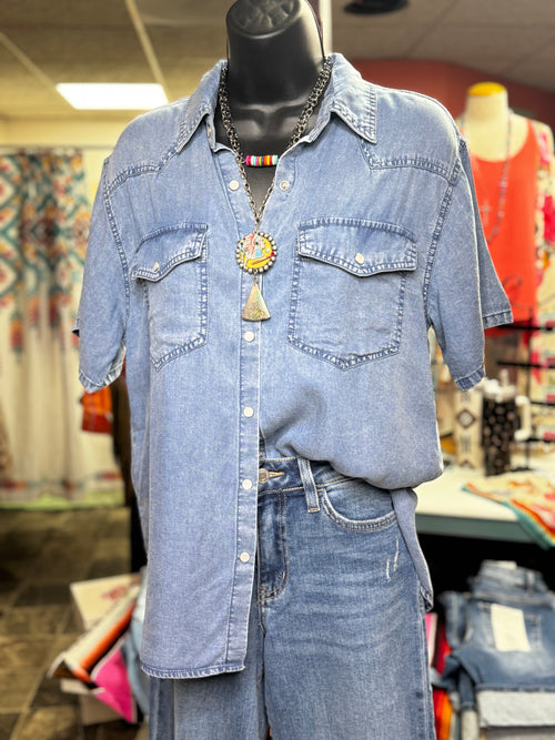 Shop Envi Me Tops and Tunics The Western Ways Denim Top