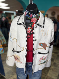 Shop Envi Me Tops and Tunics The Western Ways Embroidered Whipstitch Cardigan Sweater