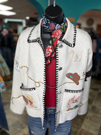 Shop Envi Me Tops and Tunics The Western Ways Embroidered Whipstitch Cardigan Sweater