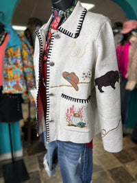 Shop Envi Me Tops and Tunics The Western Ways Embroidered Whipstitch Cardigan Sweater
