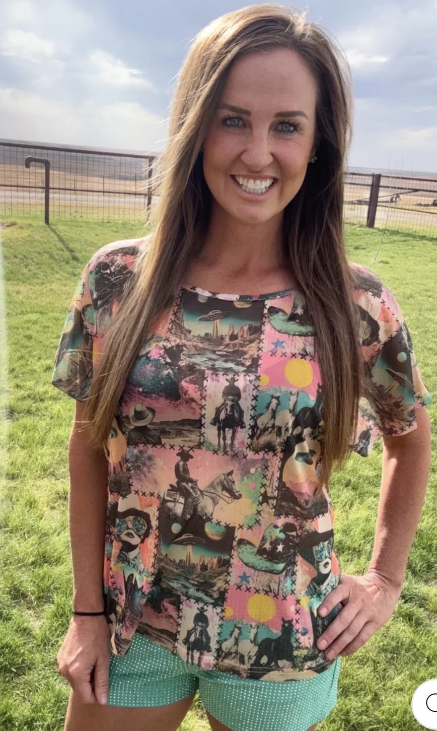 Shop Envi Me Tops and Tunics The Western Ways Loose Fit Mesh Top