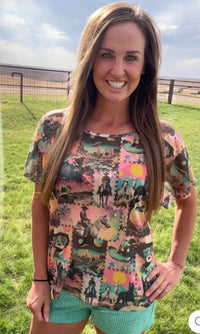 Shop Envi Me Tops and Tunics The Western Ways Loose Fit Mesh Top