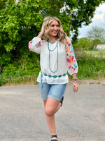 Shop Envi Me Tops and Tunics The White Summer Senorita  Embroidered Top