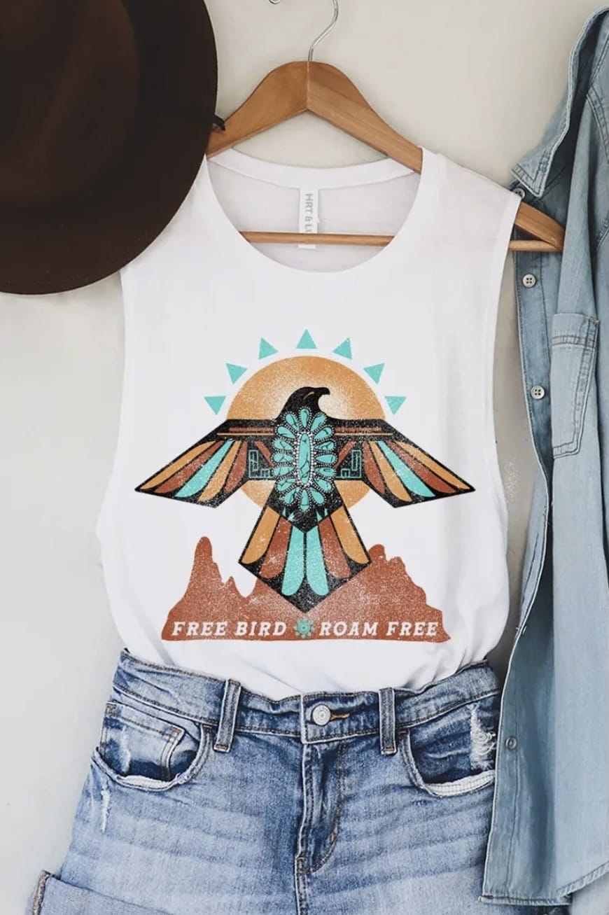 Shop Envi Me Tops and Tunics The White Taos Thunderbird Tank