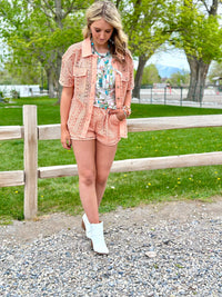 Shop Envi Me Tops and Tunics The Wild Apricot Crochet Top & Short Set