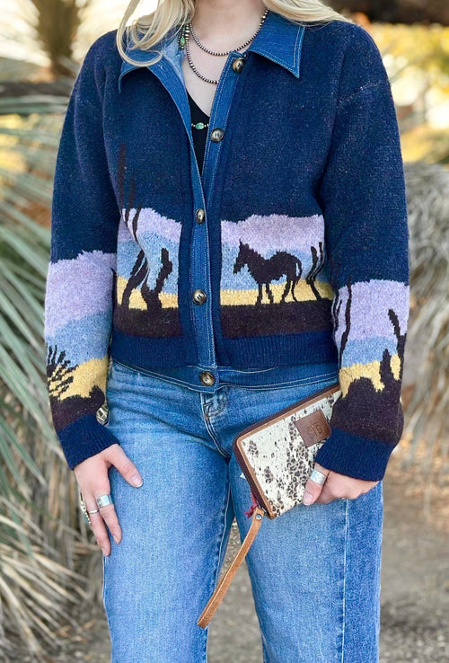 Shop Envi Me The Wild Horses Denim & Knit Sweater