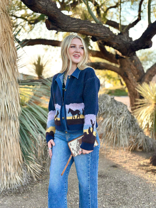 Shop Envi Me The Wild Horses Denim & Knit Sweater