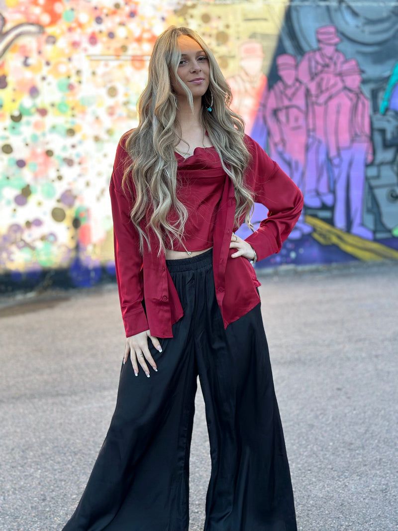 Shop Envi Me Tops and Tunics The Wild Vegas Nights Satin Top & Tank Set