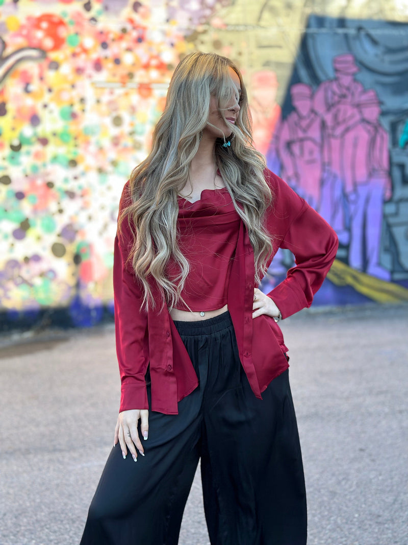Shop Envi Me Tops and Tunics The Wild Vegas Nights Satin Top & Tank Set