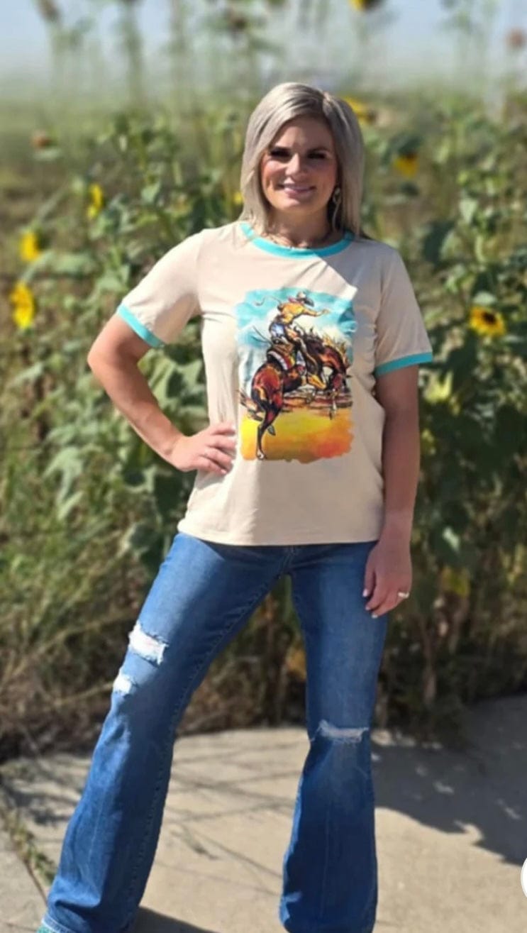 The Wild West Bronc Rider Ringer Tee – Shop Envi Me