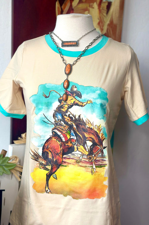 Shop Envi Me Tops and Tunics The Wild West Bronc Rider Ringer Tee