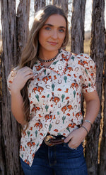 Shop Envi Me Tops and Tunics The Wild West Scallop Collar Shirt