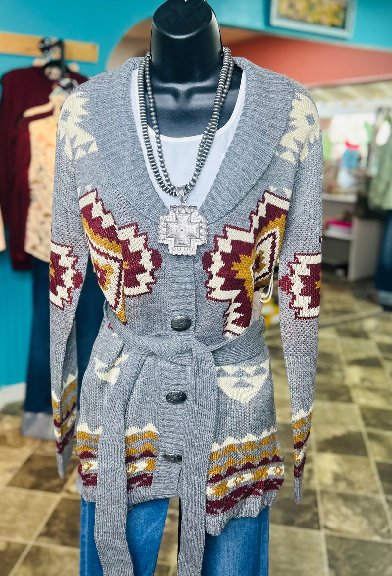 Shop Envi Me Cardigans and Kimonos The Wildhorse Aztec Sweater Cardigan