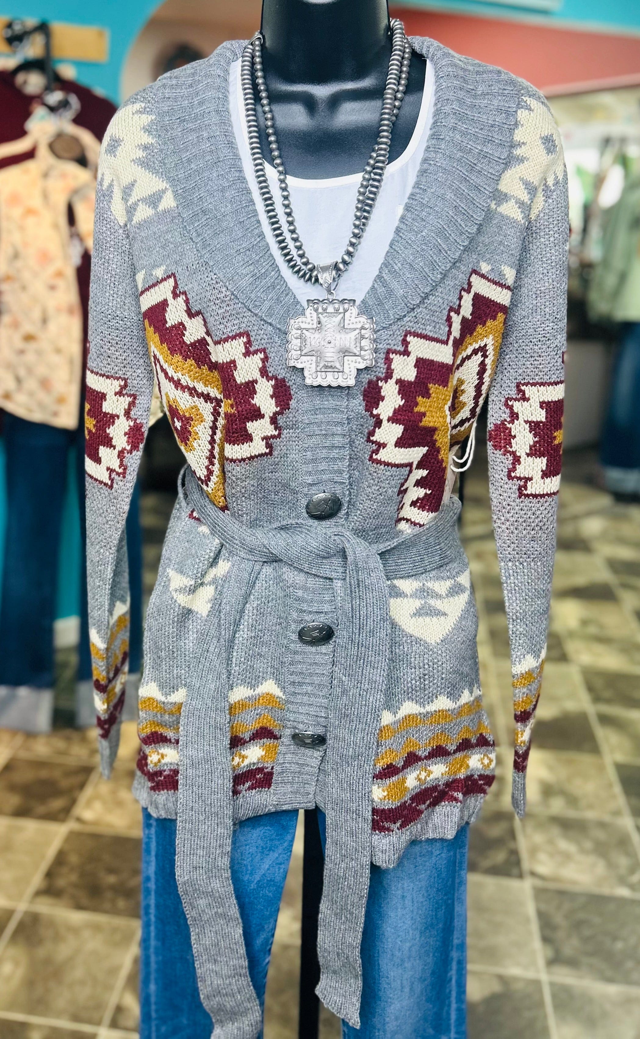Shop Envi Me Cardigans and Kimonos The Wildhorse Aztec Sweater Cardigan