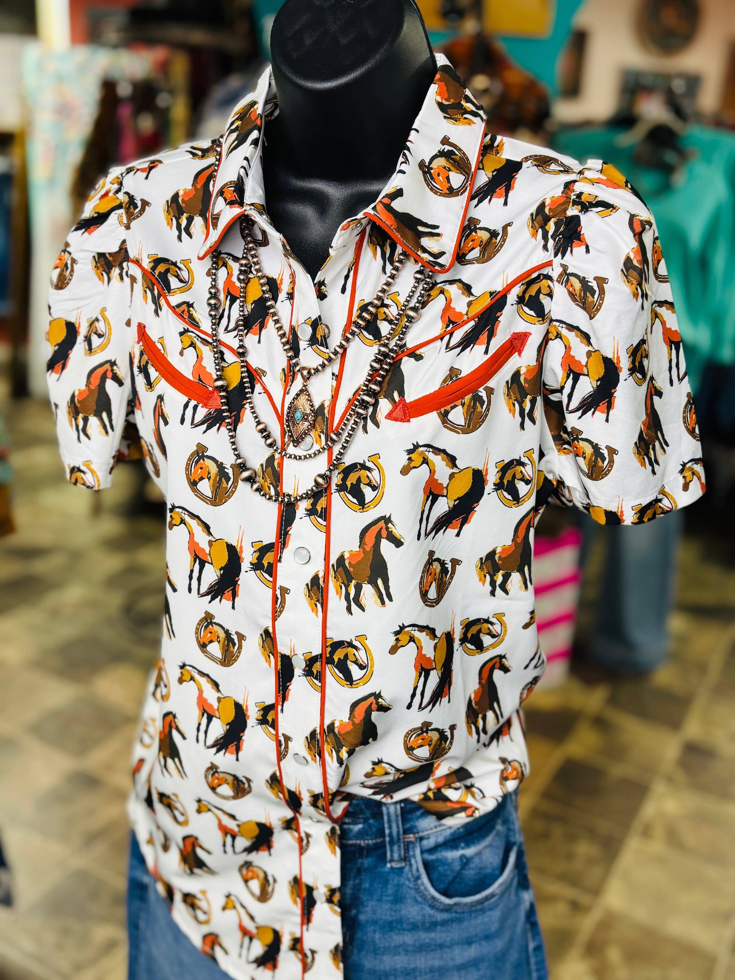Shop Envi Me Sale The Winnemucca Days Retro Western Horses Top