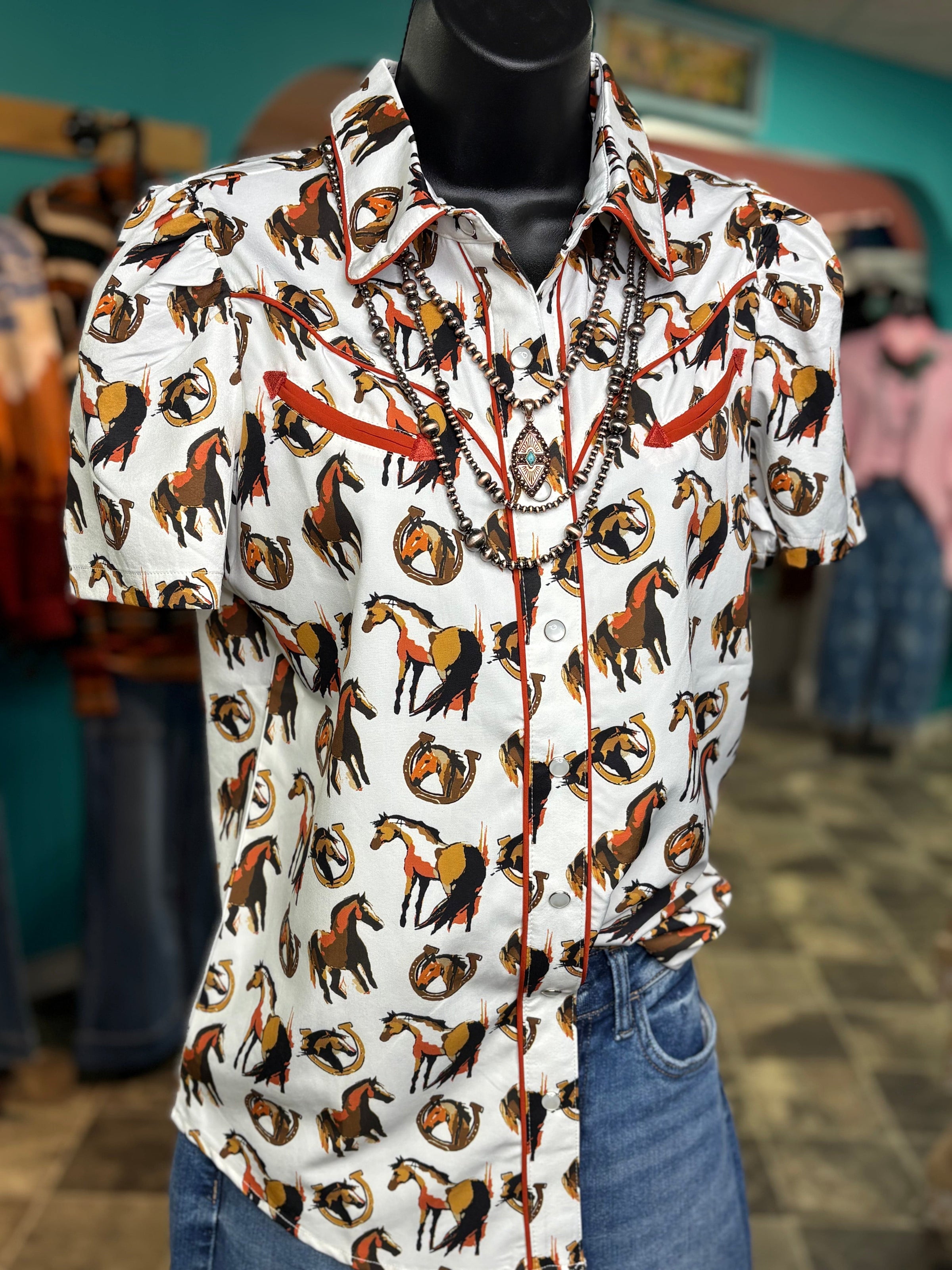 Shop Envi Me Sale The Winnemucca Days Retro Western Horses Top