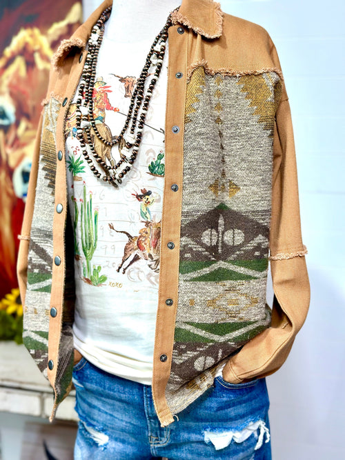 Shop Envi Me Cardigans and Kimonos The Wrangler Aztec Shacket Jacket
