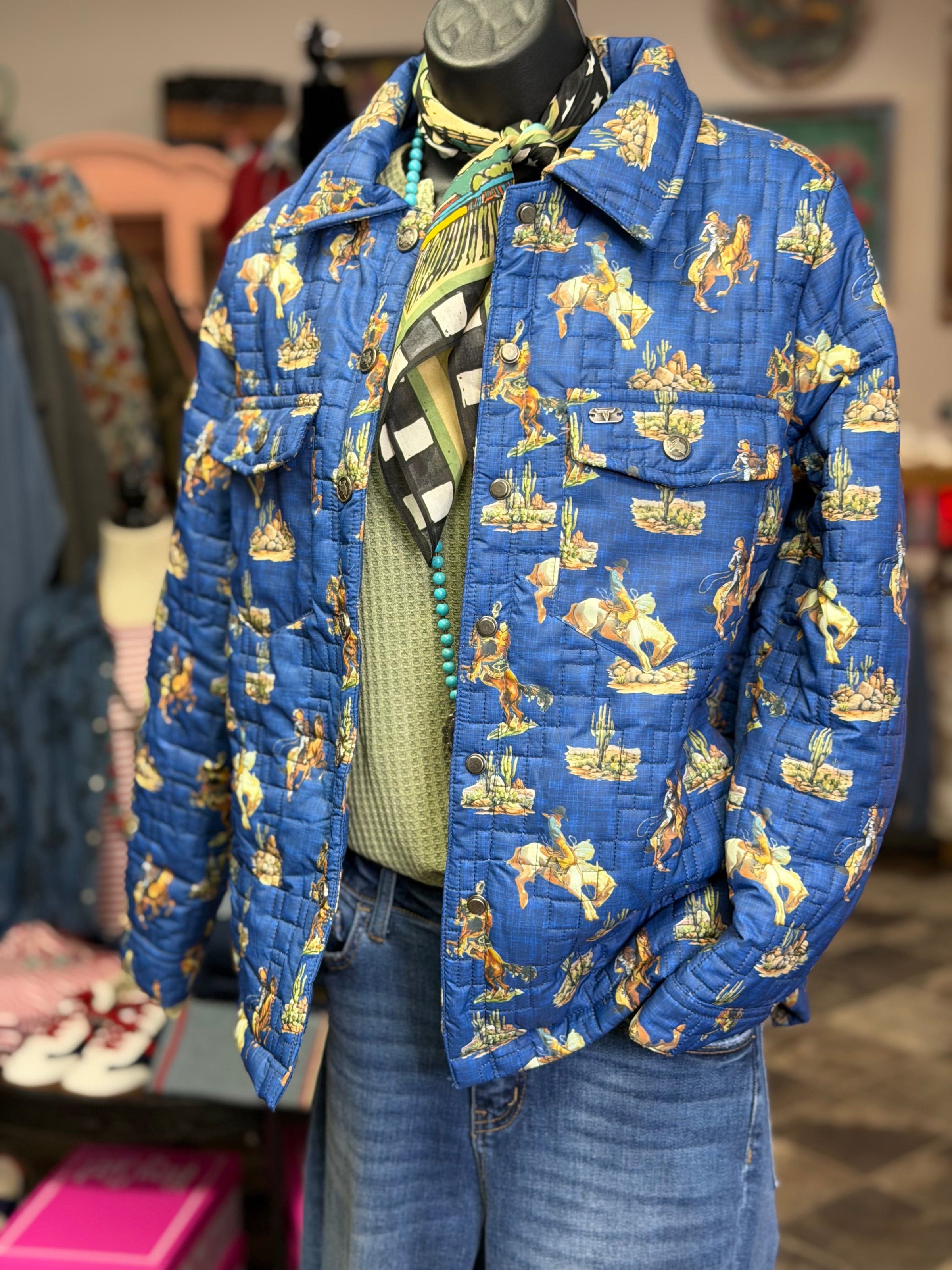 Shop Envi Me Tops and Tunics The Wyoming Cowgirl Quilted Jacket