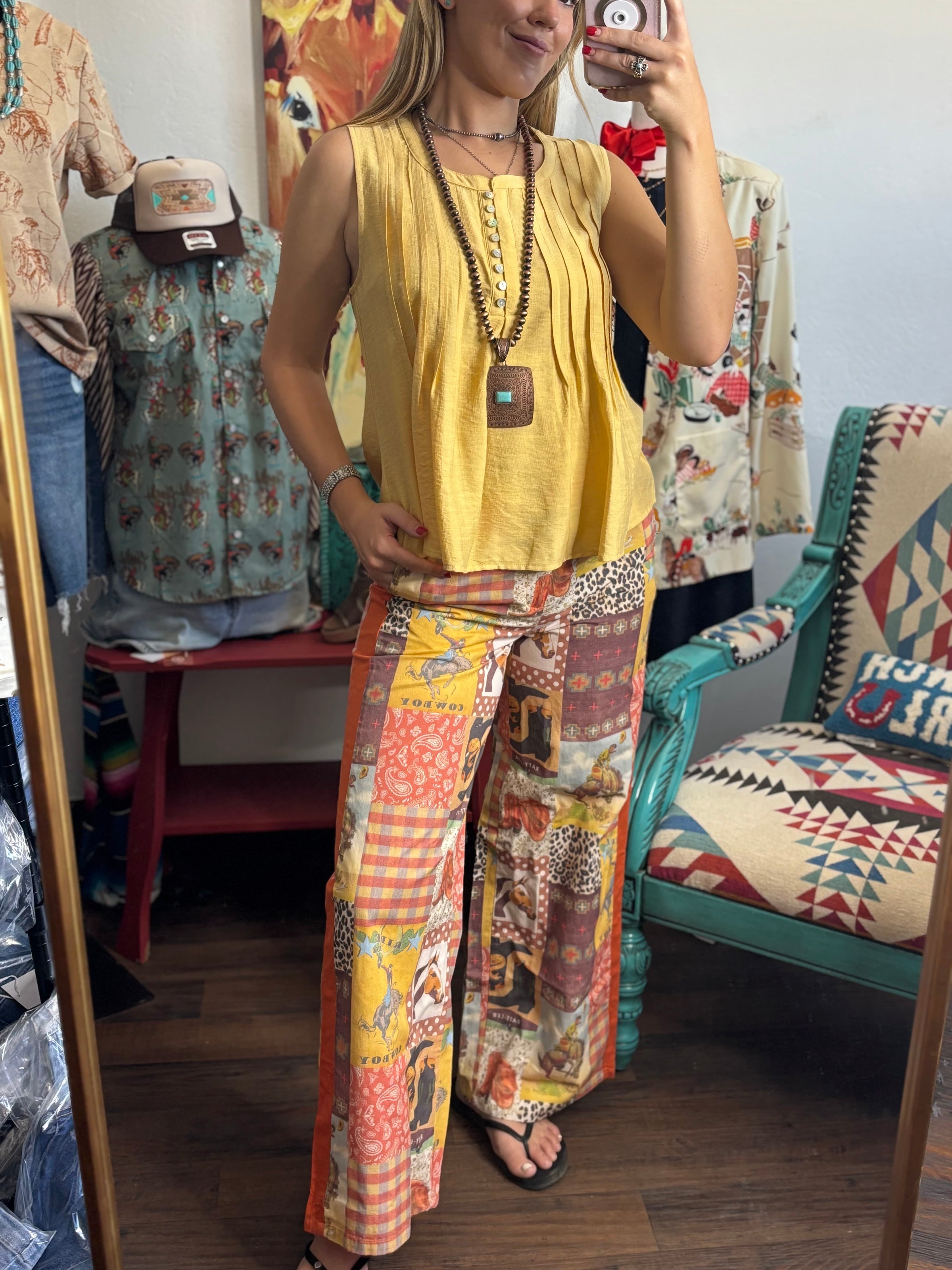 Shop Envi Me West of Cowgirl Patchwork Pants