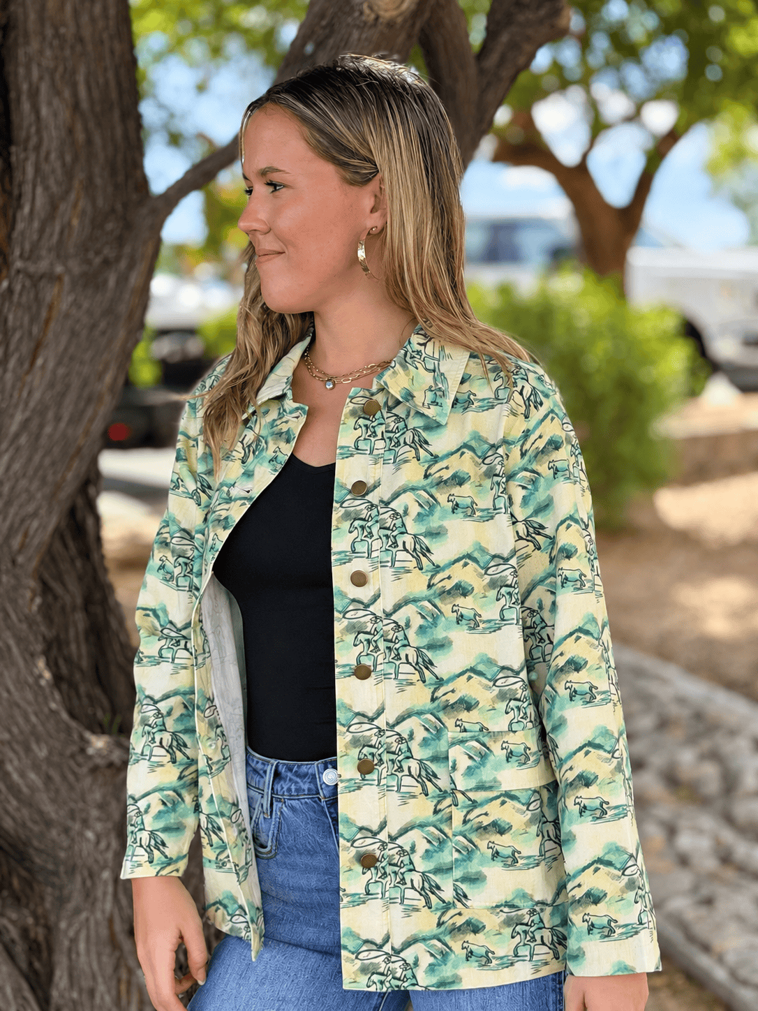 Shop Envi Me Outerwear West Of Texas Cactus & Cowboys Jacket