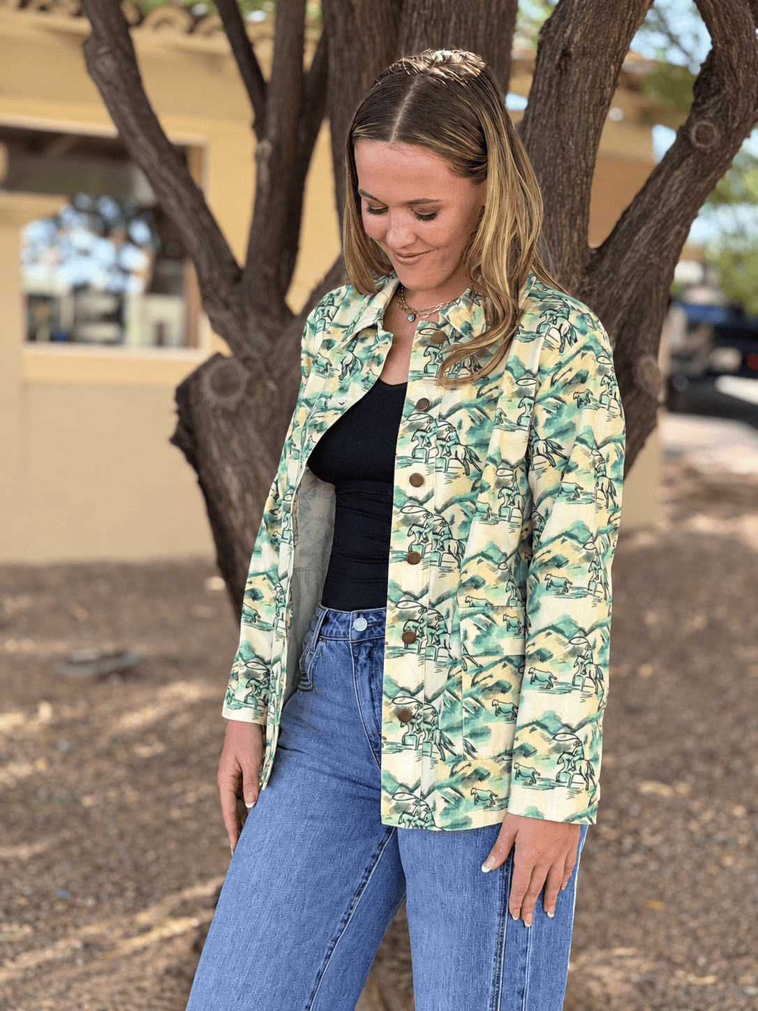 Shop Envi Me Outerwear West Of Texas Cactus & Cowboys Jacket