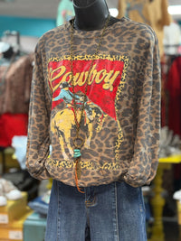Shop Envi Me Cardigans and Kimonos Wild West Cowboy Leopard Pullover Top