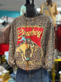 Shop Envi Me Cardigans and Kimonos Wild West Cowboy Leopard Pullover Top