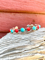 Shop Envi Me Bracelets Be My Vintage Turquoise & Coral Cuff Bracelet