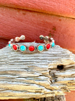 Shop Envi Me Bracelets Be My Vintage Turquoise & Coral Cuff Bracelet