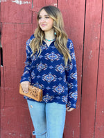 Shop Envi Me Cardigans and Kimonos DOORBUSTER The Navy Buttes Aztec Fleece