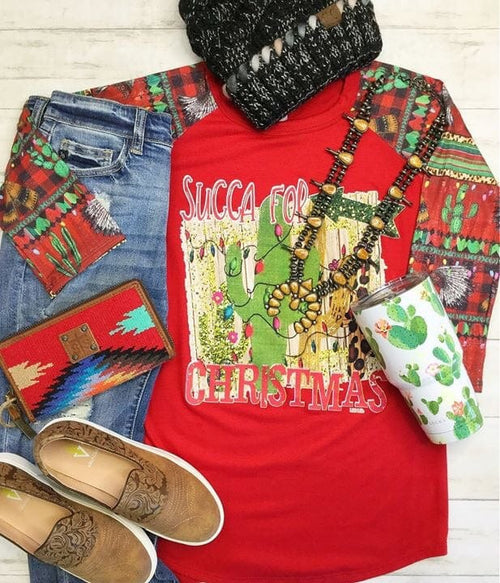 Shop Envi Me It's T-shirt Kinda Day DoorBuster The Succa For Christmas Pattern Sleeve Top