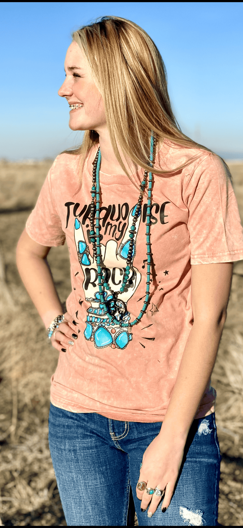 Shop Envi Me It's T-shirt Kinda Day 🎄DOORBUSTER 🎄The Turquoise Is My Rock Mineral Wash Tee