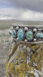 The Southwest Statement Sterling Silver & Kingman Turquoise (Real) Southwest Cuff Bracelet