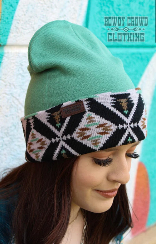 CC Beanie Accessories Multi Fun Turquoise Aztec Beanies!