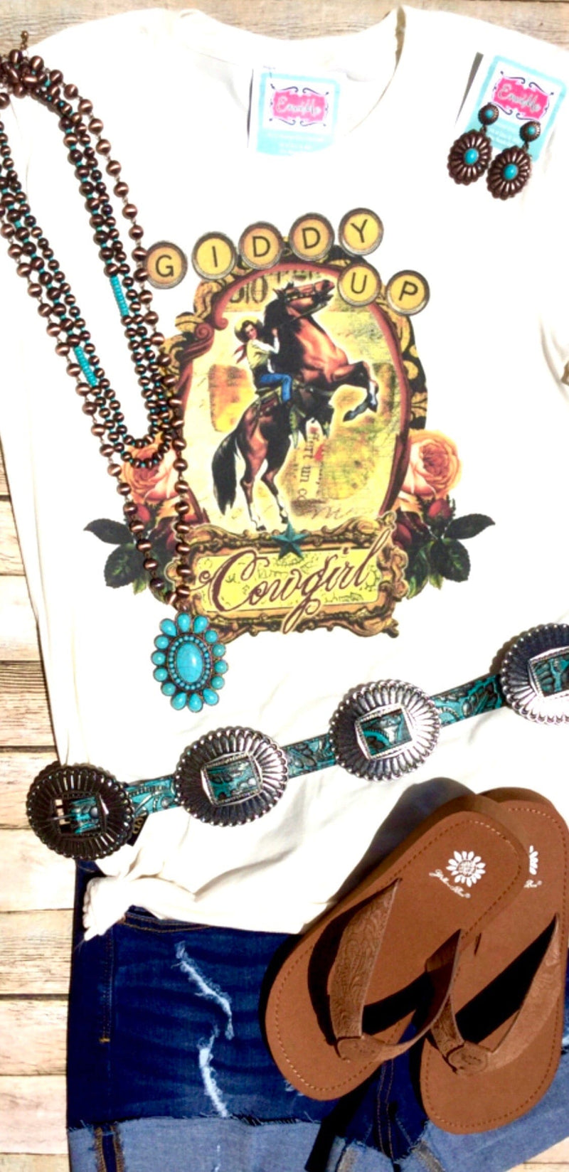Shop Envi Me It's T-shirt Kinda Day Giddy Up Cowgirl Retro Tee