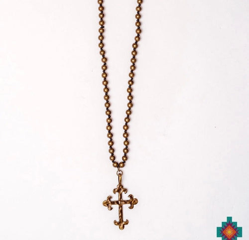 Shop Envi Me Jewelry Old Gold Cross on Gold Beads
