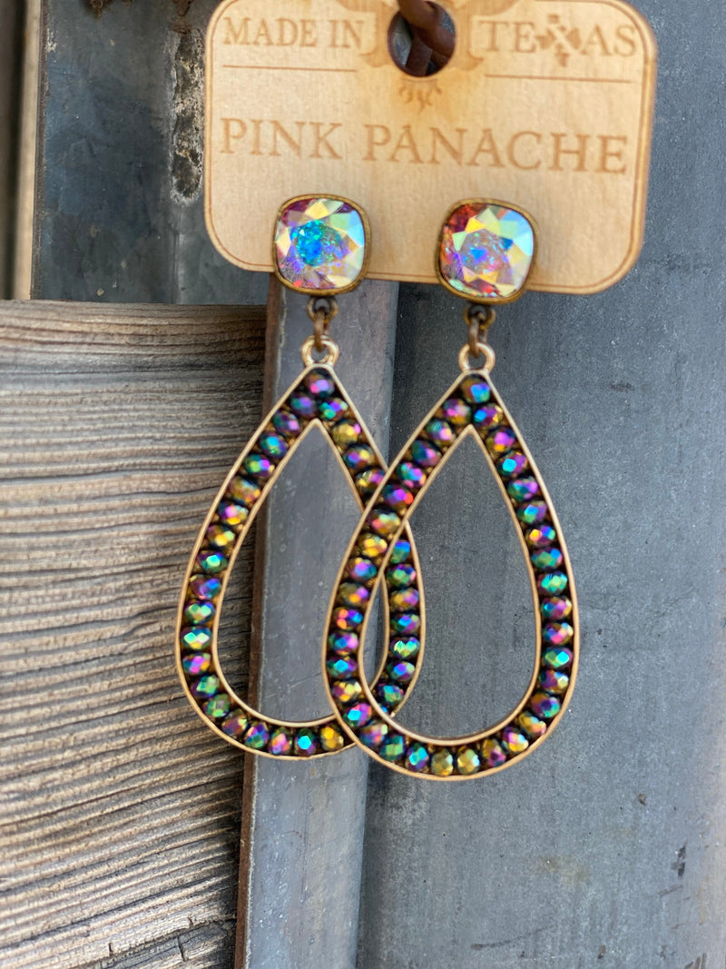 Shop Envi Me Earrings Bronze AB Pink Panache Bronze with AB Oval Earrings