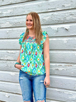 Shop Envi Me Tops and Tunics The Alamitos Aztec Embroidered Top