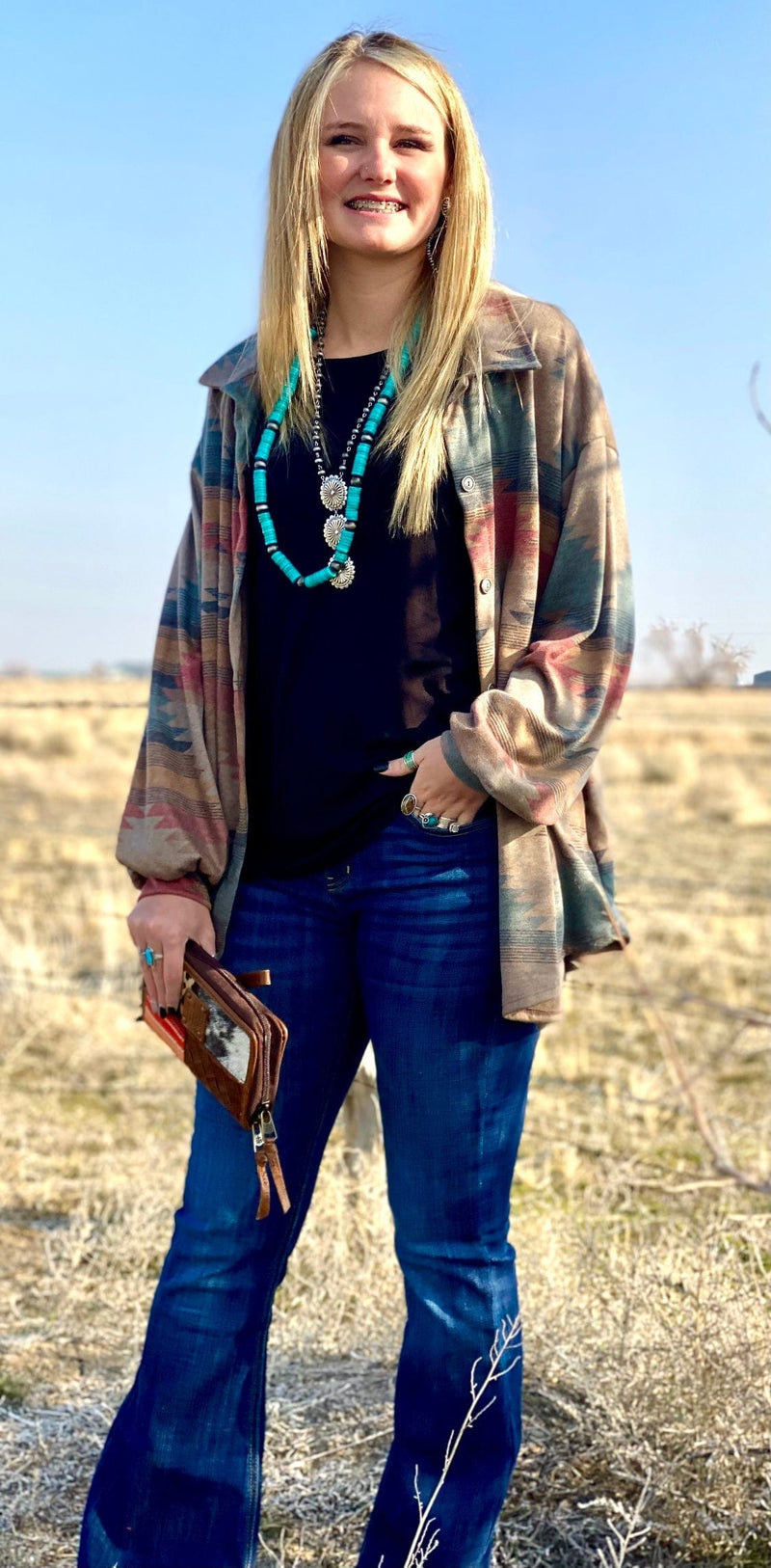 Shop Envi Me Clothing The Amarillo In The Spring Aztec Button Up Top