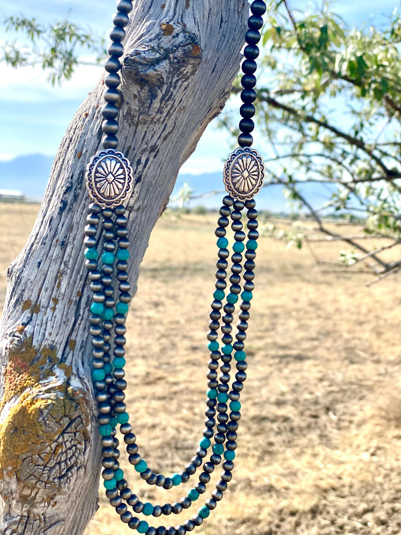 Shop Envi Me Jewelry Silver The Arizona Turquoise Navajo Pearl Concho Beads