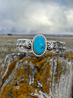 Shop Envi Me Bracelets Silver & Kingman Turquoise The Aztec Diamonds Sterling Silver & Kingman Turquoise (Real) Southwest Cuff Bracelet