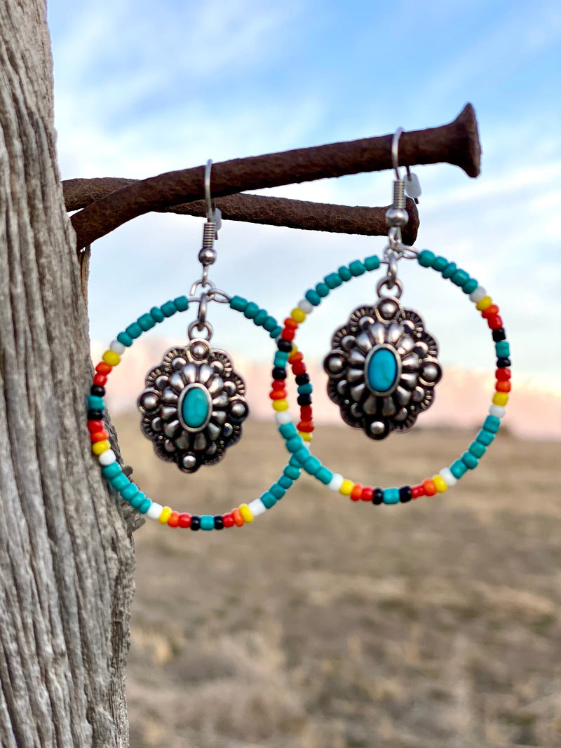 Shop Envi Me Earrings The Be My Beaded Concho Hoop Earrings