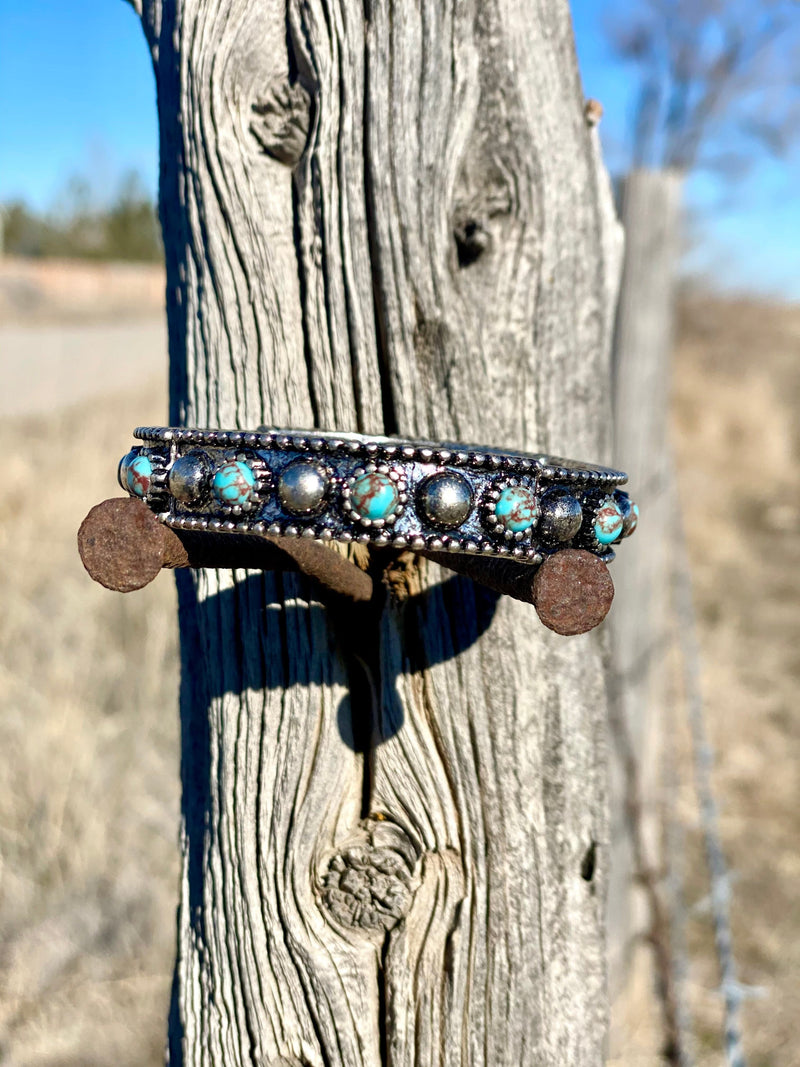 Southwest Split Leather Cuff Bracelet