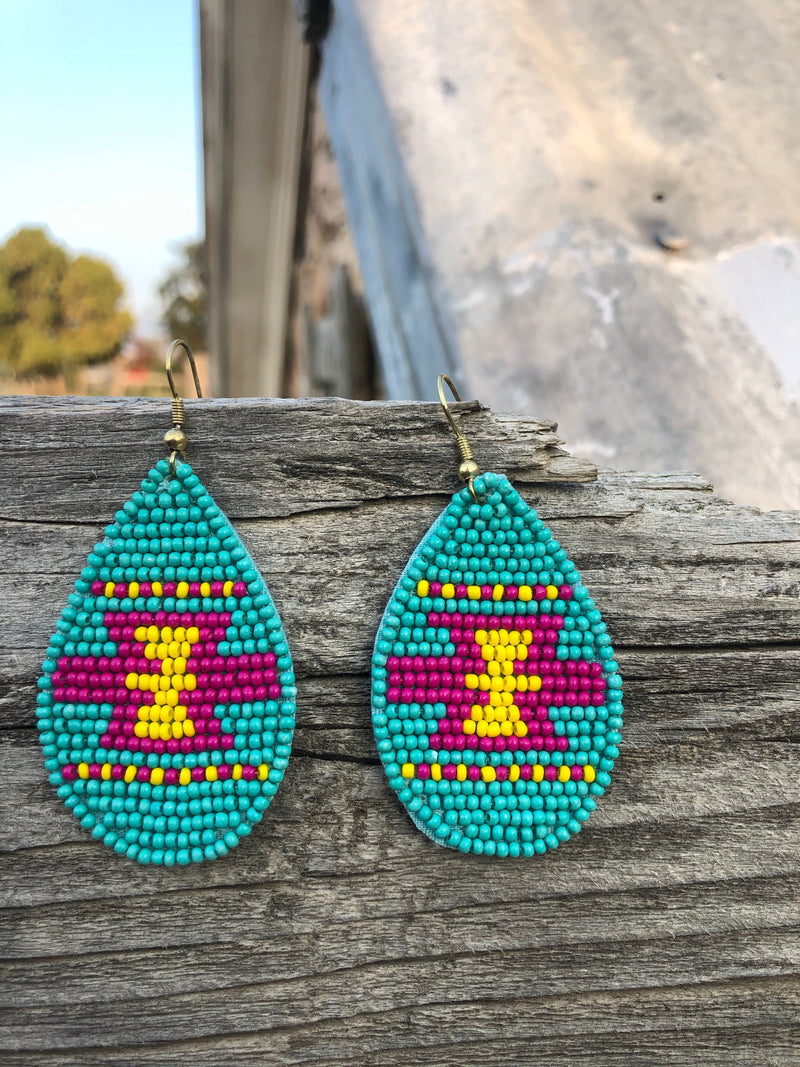 Shop Envi Me Earrings The Bimini Turquoise Beaded Earrings