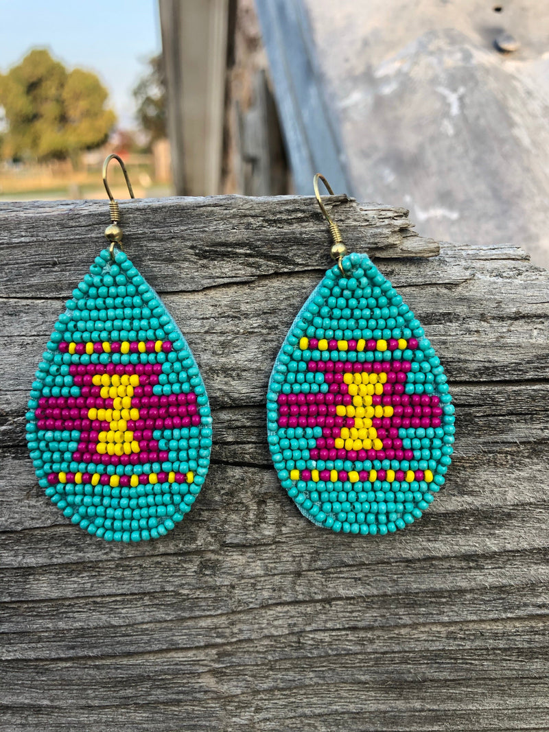 Shop Envi Me Earrings The Bimini Turquoise Beaded Earrings