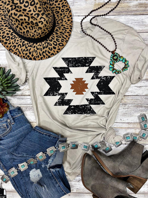 Shop Envi Me It's T-shirt Kinda Day The  Black & Tan Aztec Tee